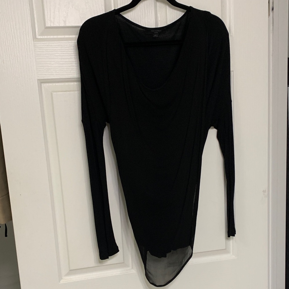 All Saints Black Long Sleeve Women's Top